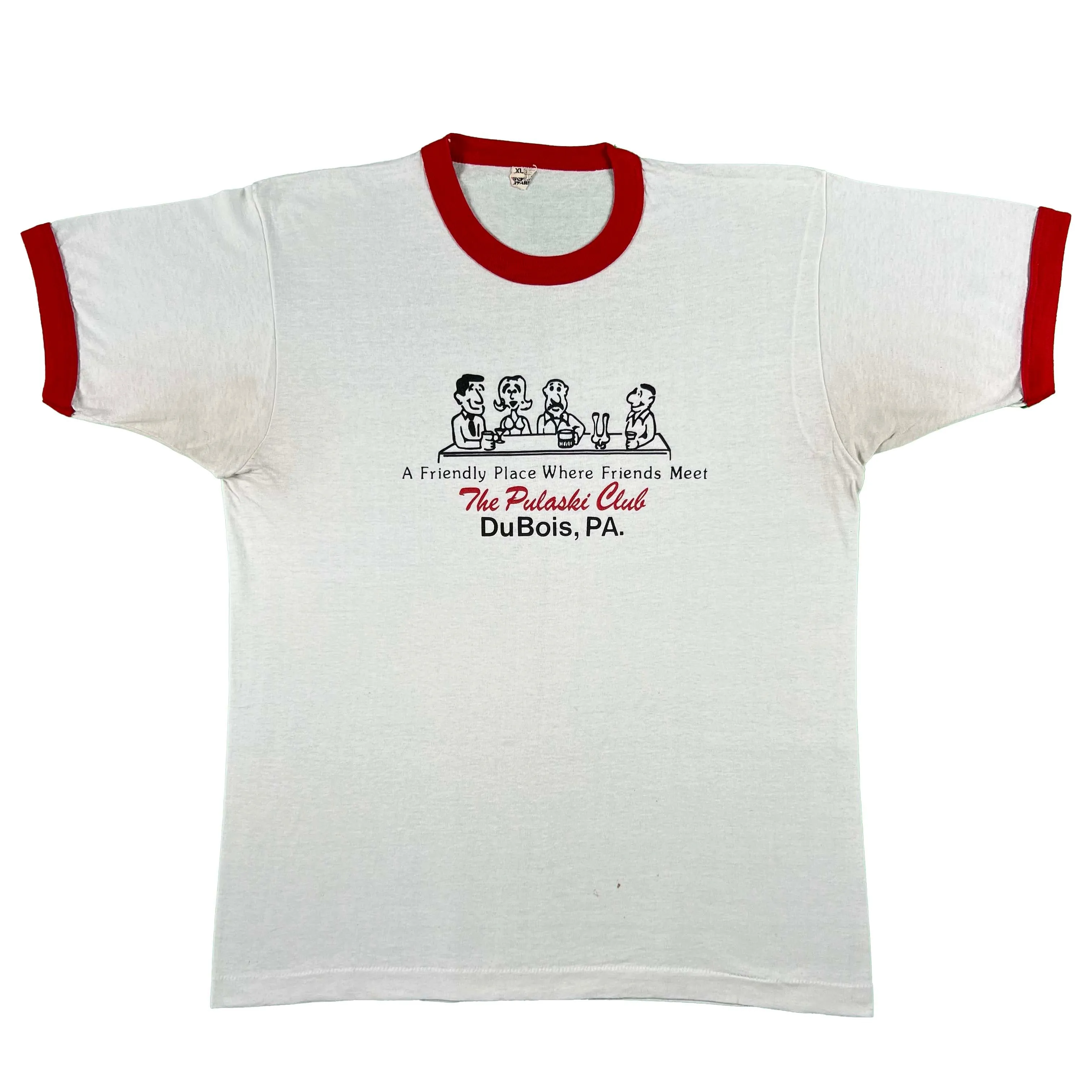 80s Pulaski Club Ringer Tee- L