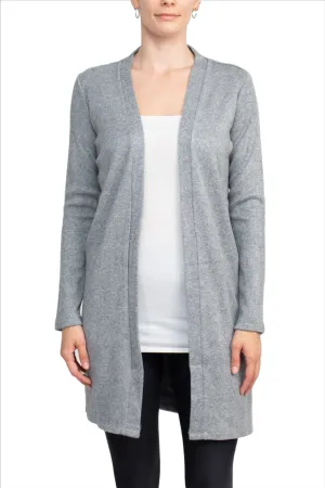 Adyson Parker Open Front Long Sleeve Long Bodied Slit Side Knit Cardigan