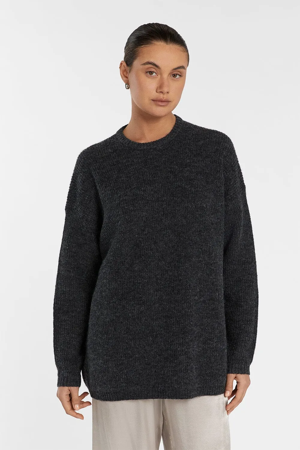 ANDERSON CHARCOAL MARLE KNIT JUMPER