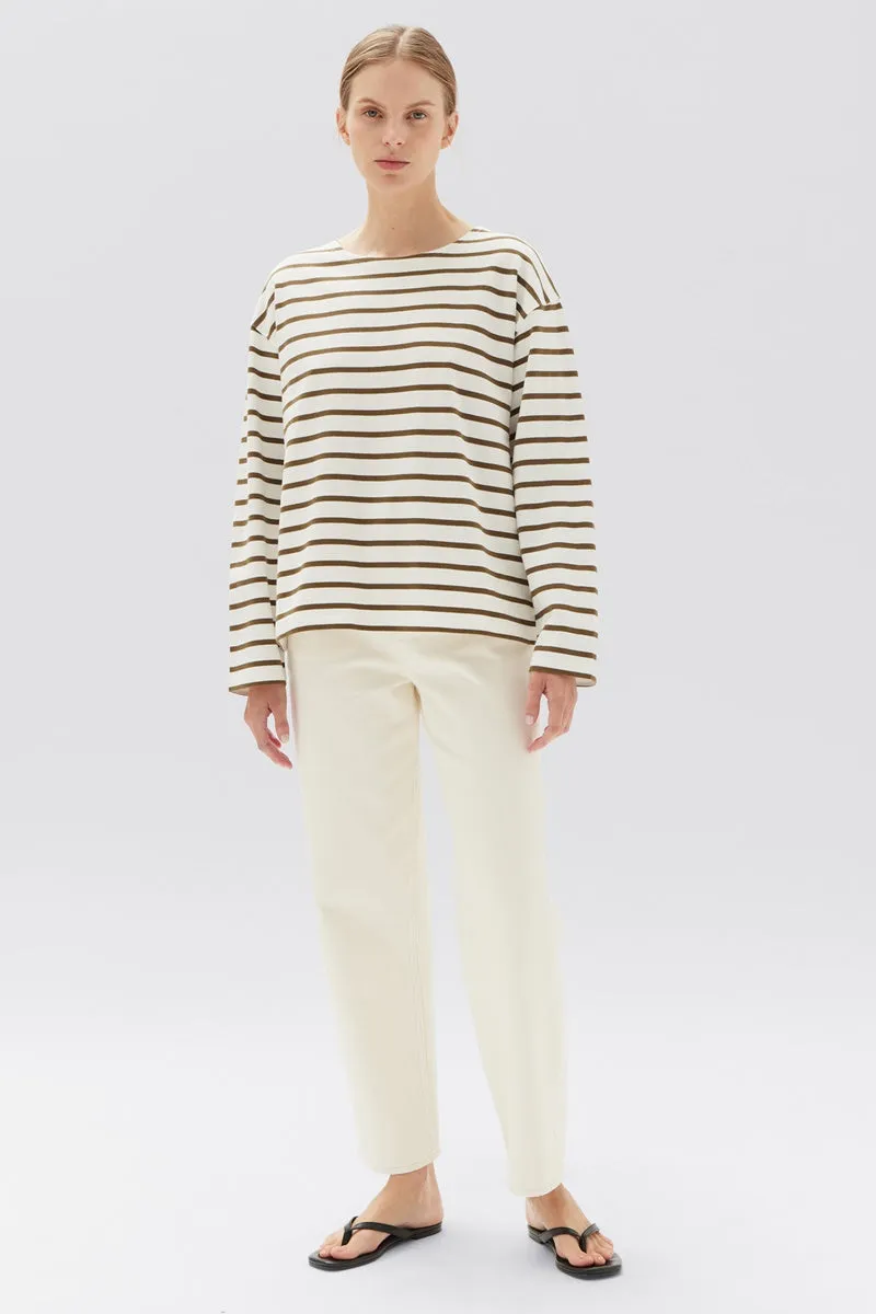 Assembly Label - Bateau Long Sleeve Tee - Teepea/White