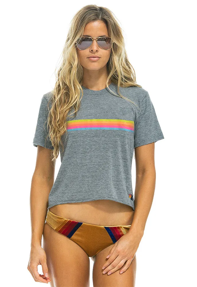 Aviator Nation Sunset Boyfriend Tee in Heather/Neon Rainbow