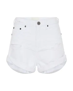 Bandits High Waisted Denim Shorts Fresh White