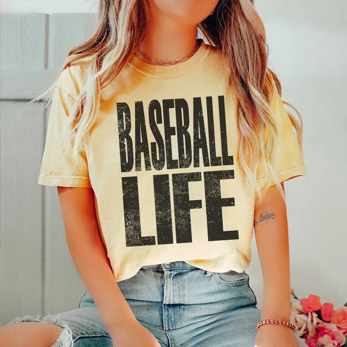 Baseball Life Comfort Color Tee