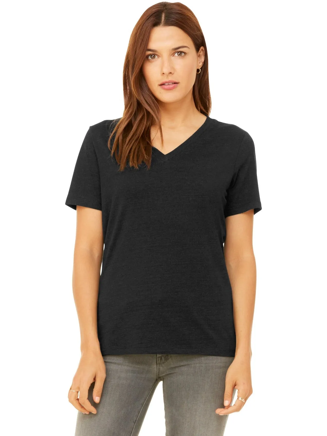 Bella Canvas Ladies Relaxed Heather CVC V-Neck Tee