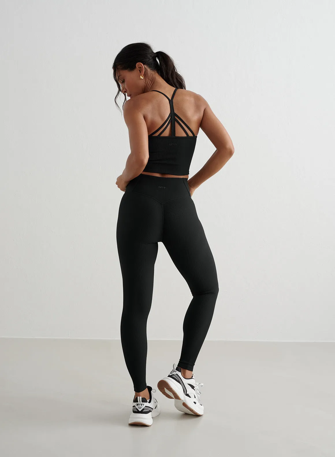 Black Ribbed Performance Bralette