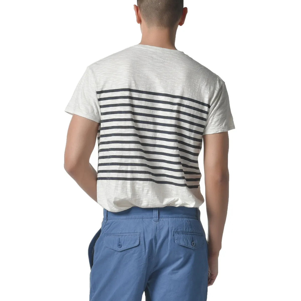 Breton Stripe Tee - Chalk / Blue Graphite