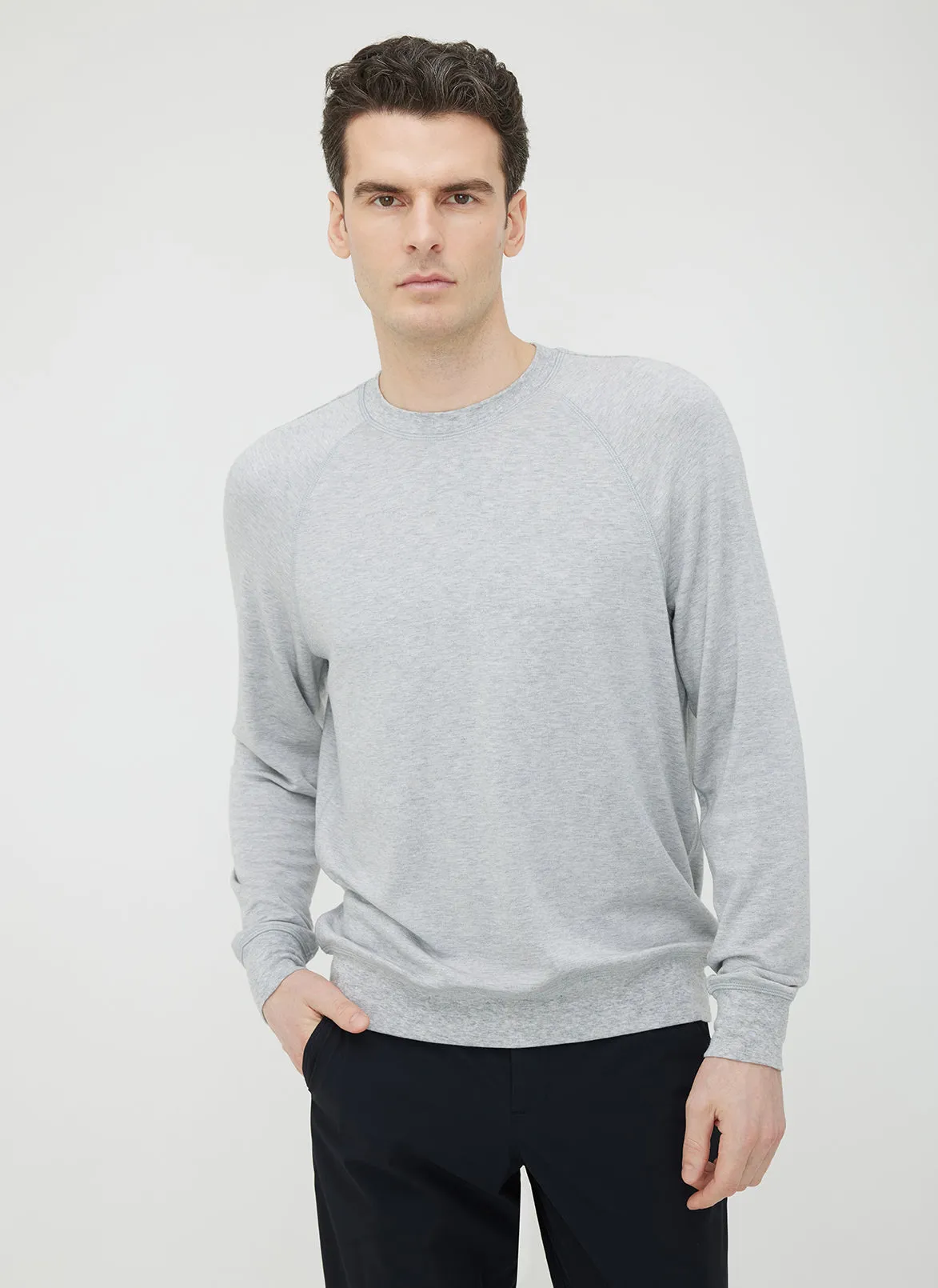 Brushed Long Sleeve Crewneck Tee