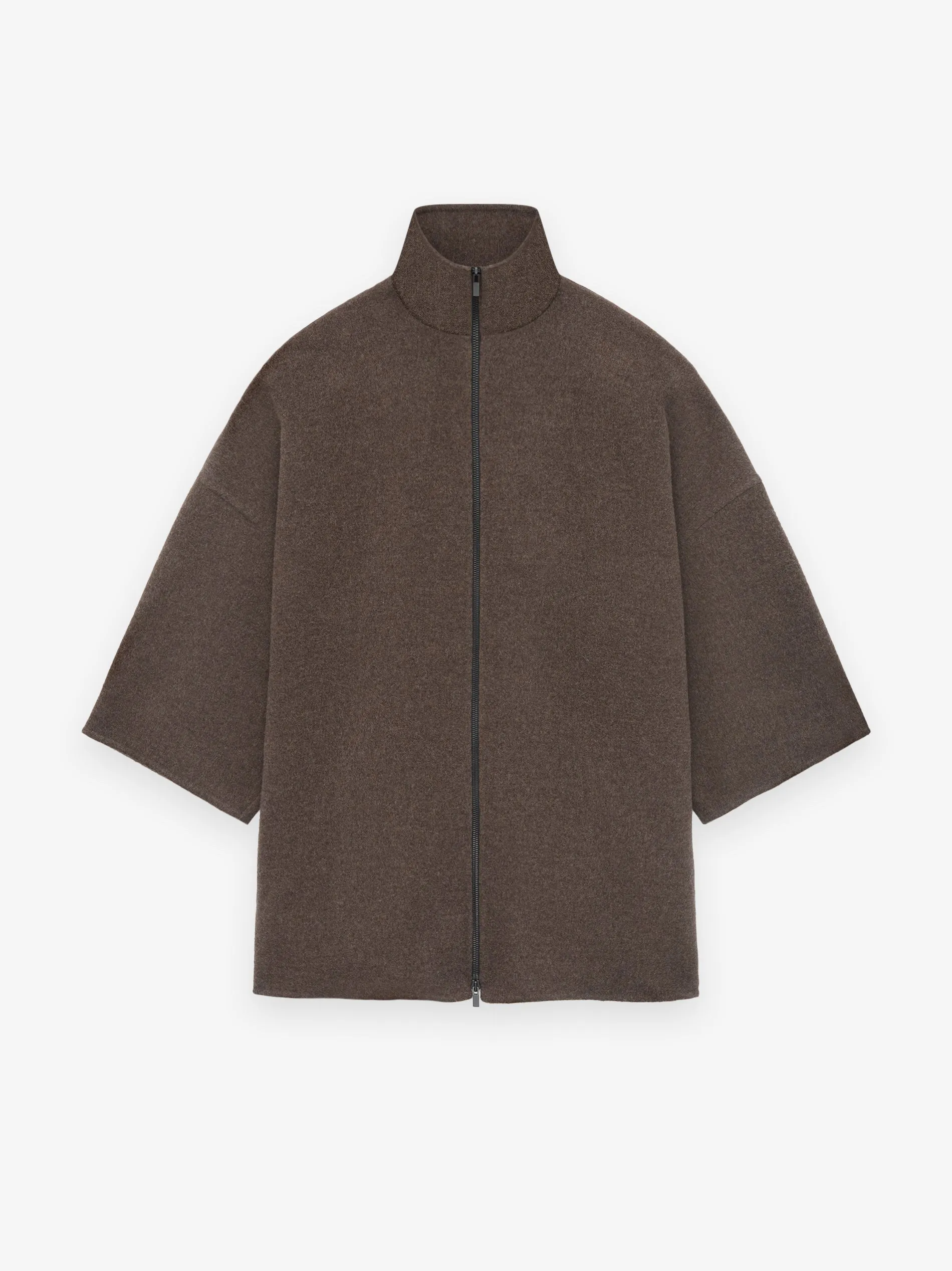 Brushed Wool Cashmere Short Sleeve Jacket