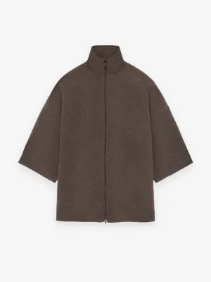 Brushed Wool Cashmere Short Sleeve Jacket