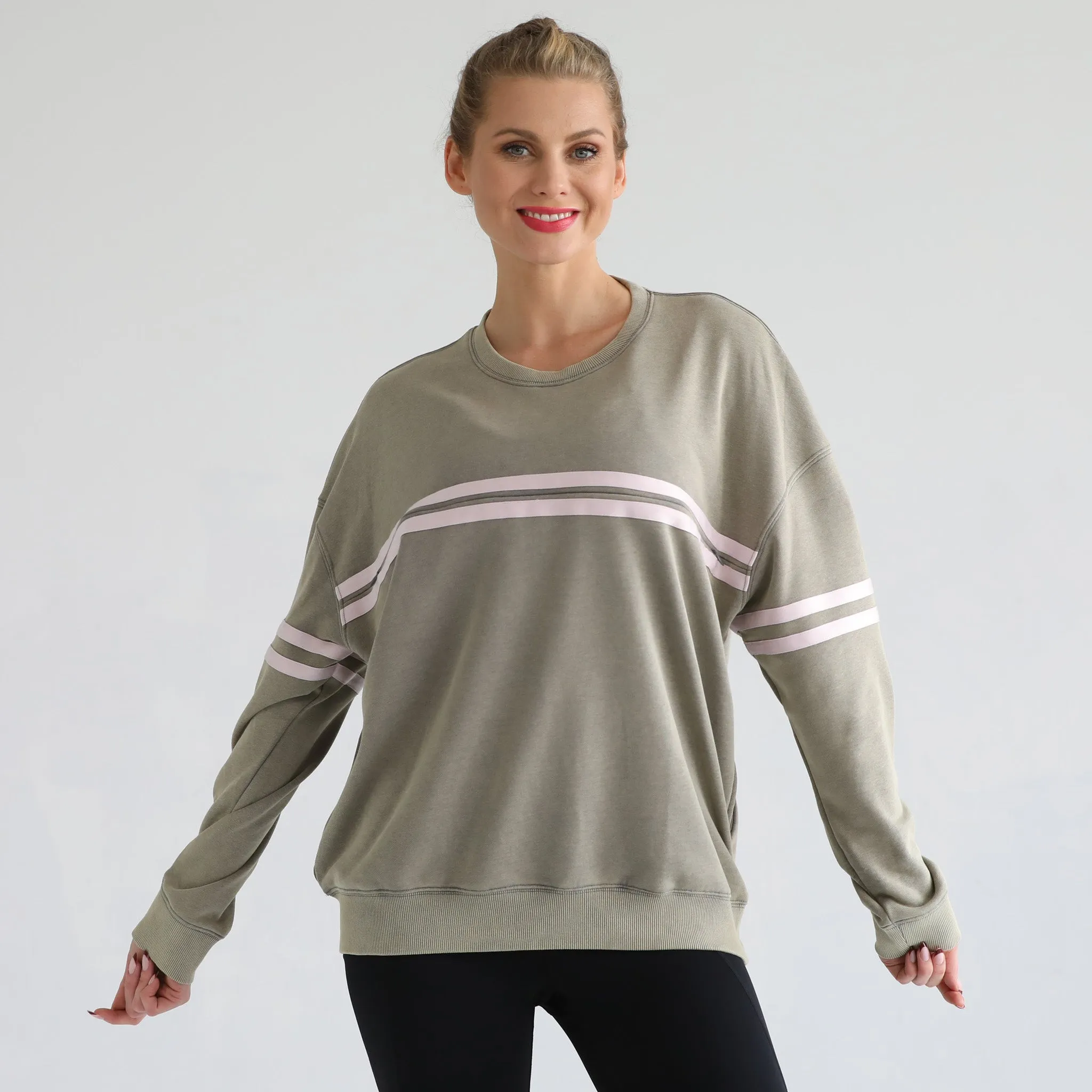 Celine Slouchy Nursing Pullover (Olive Grove)