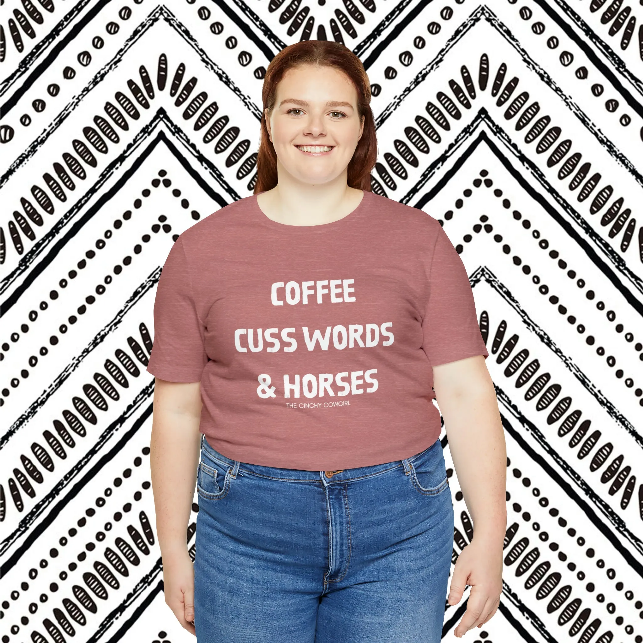 Coffee, Cuss Words, & Horses Short Sleeve Tee