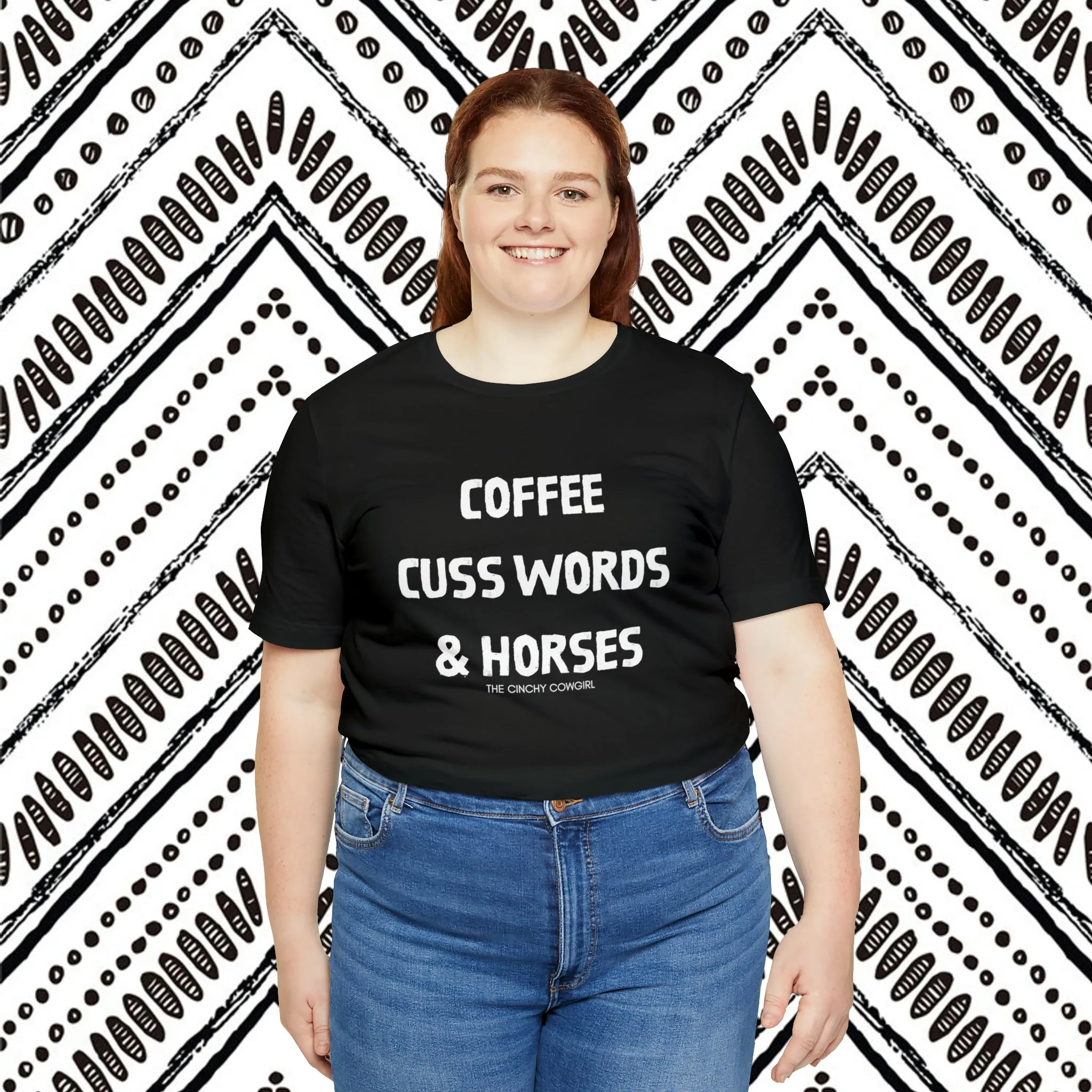 Coffee, Cuss Words, & Horses Short Sleeve Tee