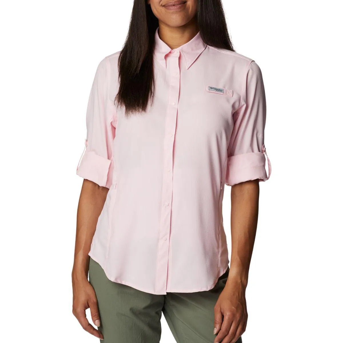 Columbia Tamiami II Long Sleeve Shirt Womens Satin Pink