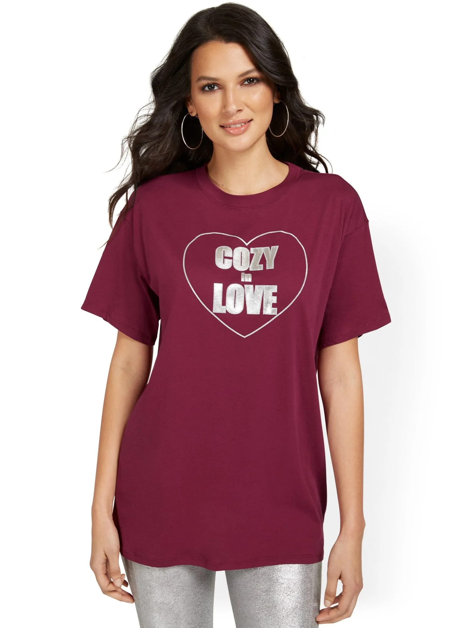 Cozy In Love Oversized Graphic Tee