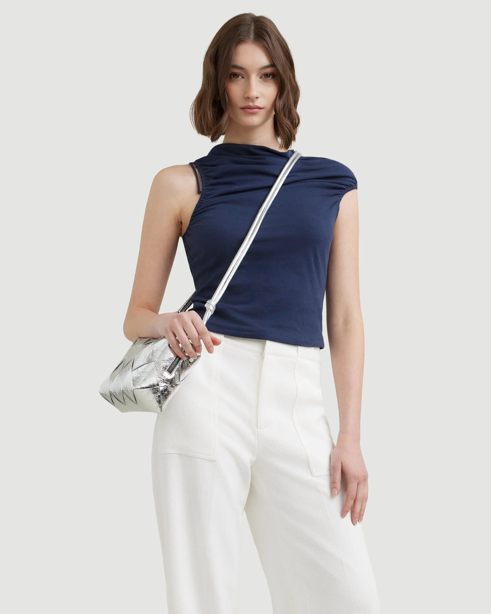 Delphine Ruched Sleeveless Tee