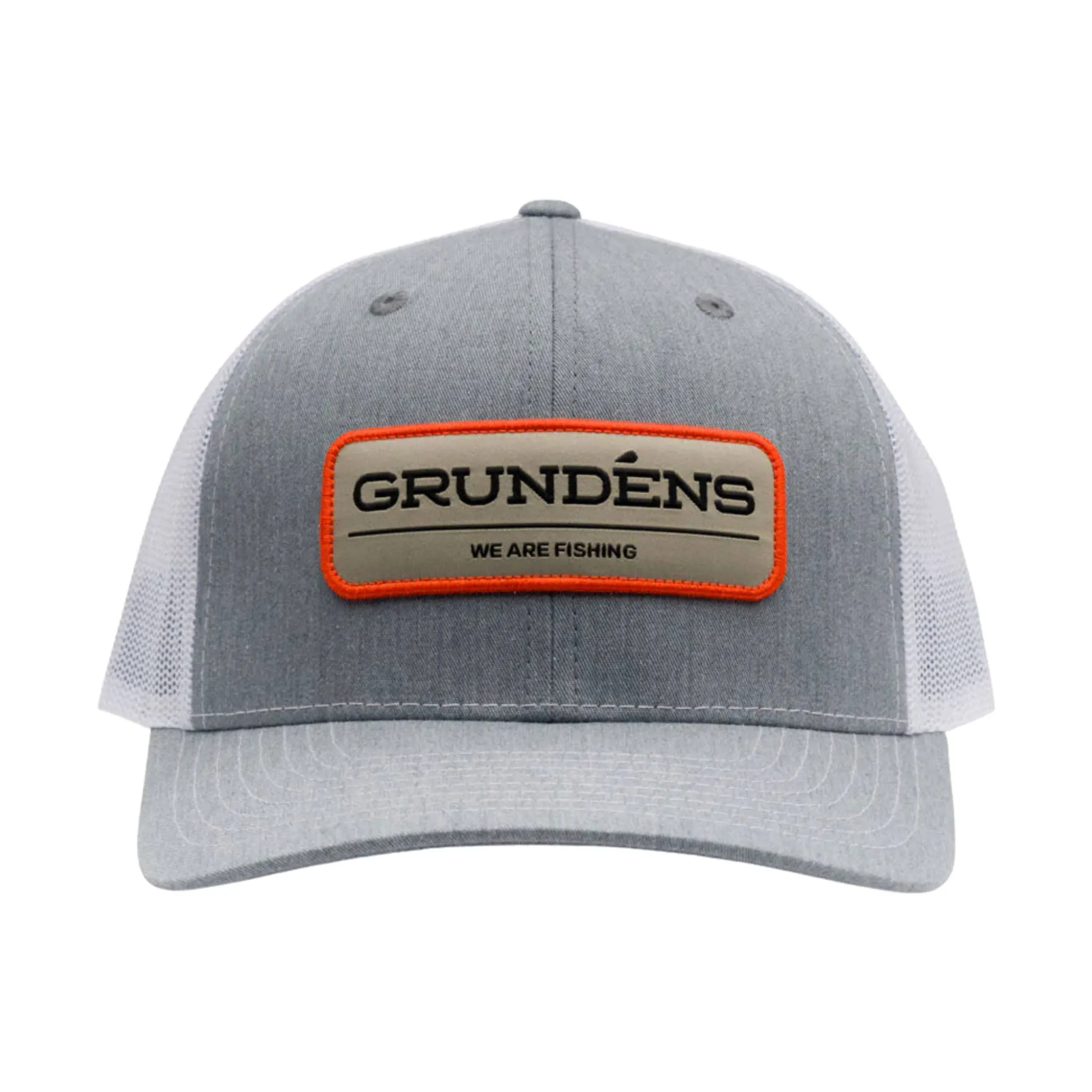 Grundens We Are Fishing Trucker Hat - Heather Grey/White