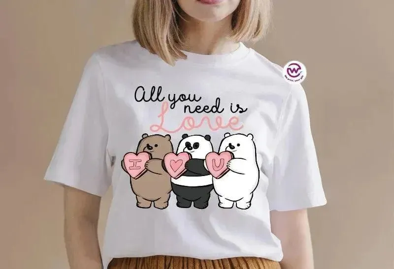 Half sleeve T-shirt-3 Bears