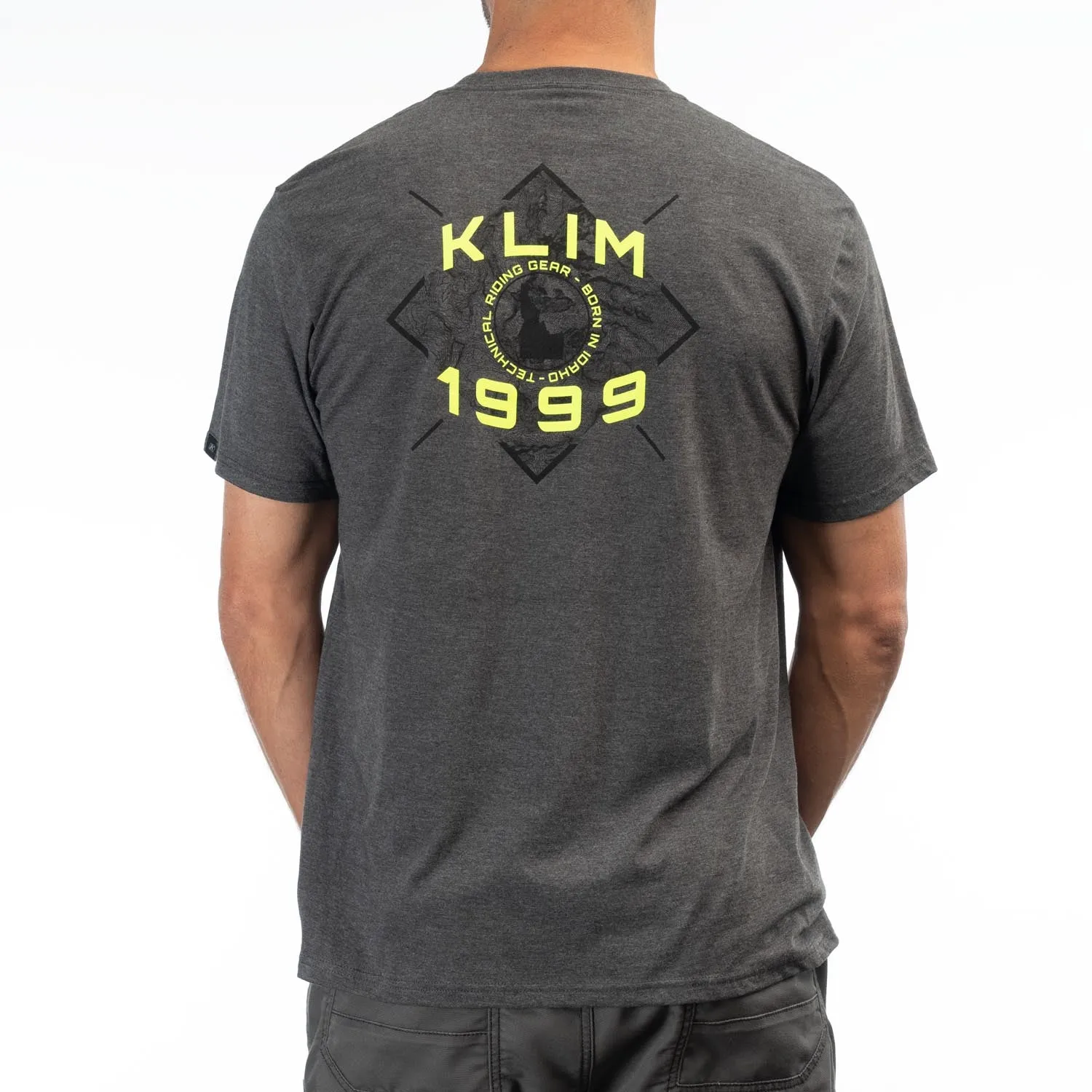 Klim Men's Discovery Tri-Blend Tee Heathered Charcoal/Hi-Vis