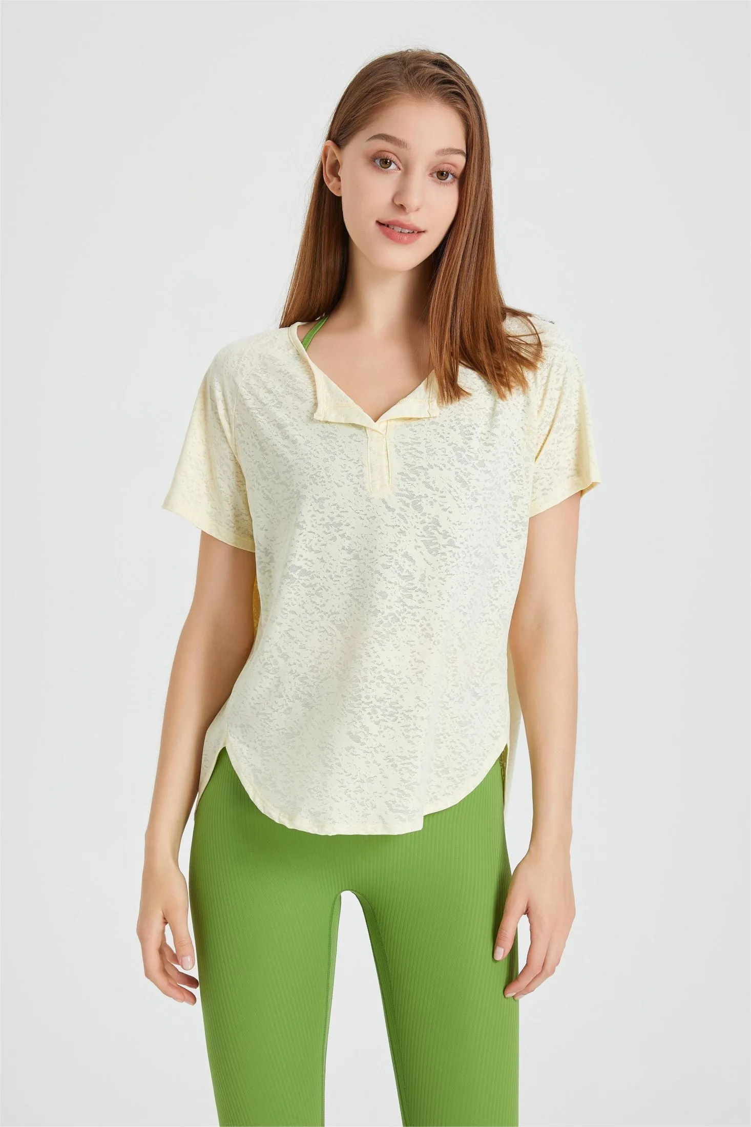 Lapel Jacquard Short Sleeve T-shirt