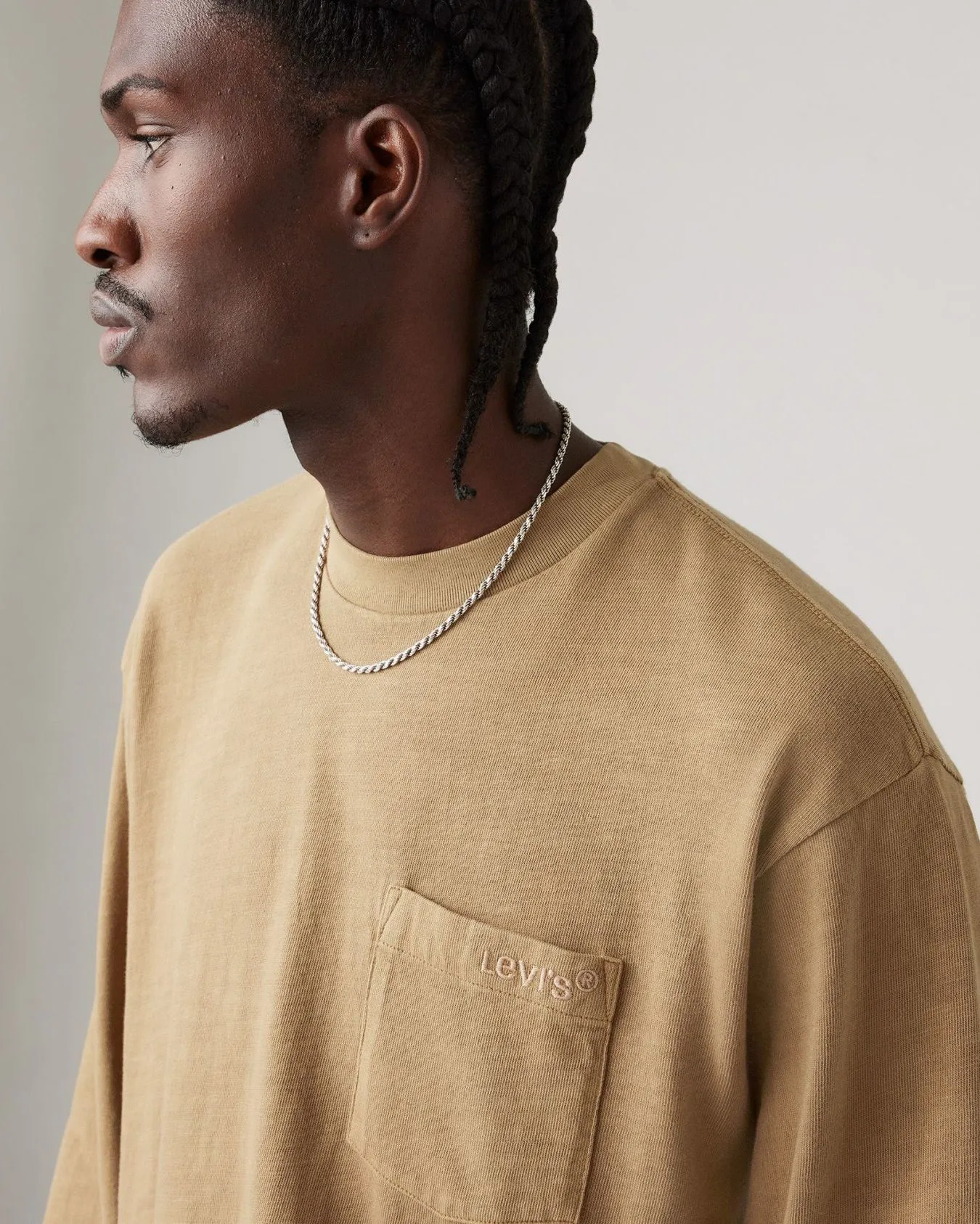 Levi's® L/S Authentic Pocket Tee - Garment Dyed Ermine