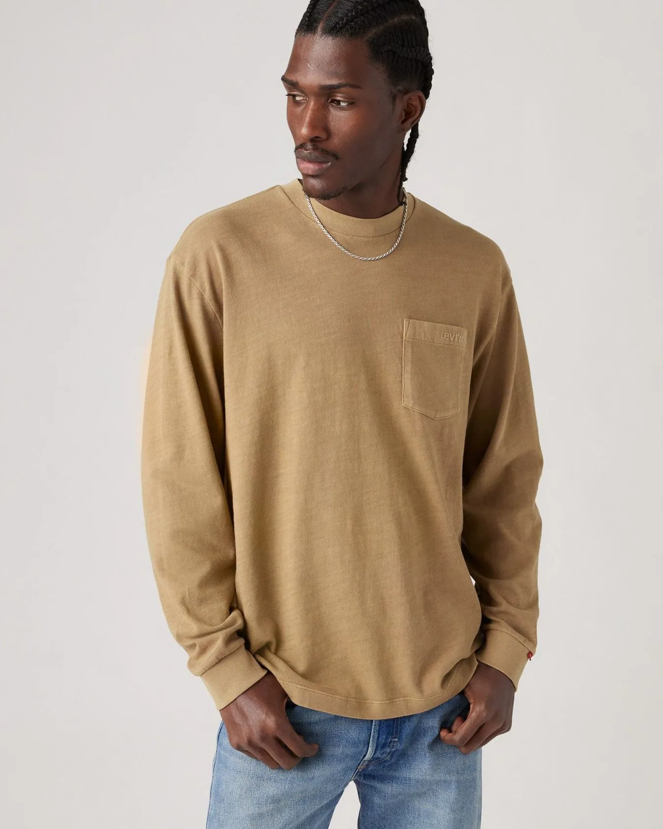 Levi's® L/S Authentic Pocket Tee - Garment Dyed Ermine