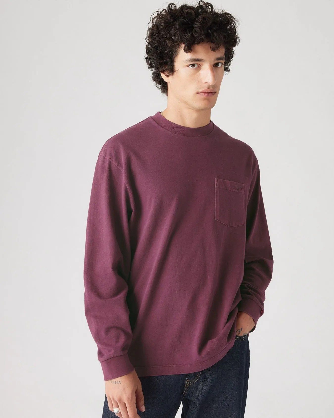 Levi's® L/S Authentic Pocket Tee - Garment Dyed Fig