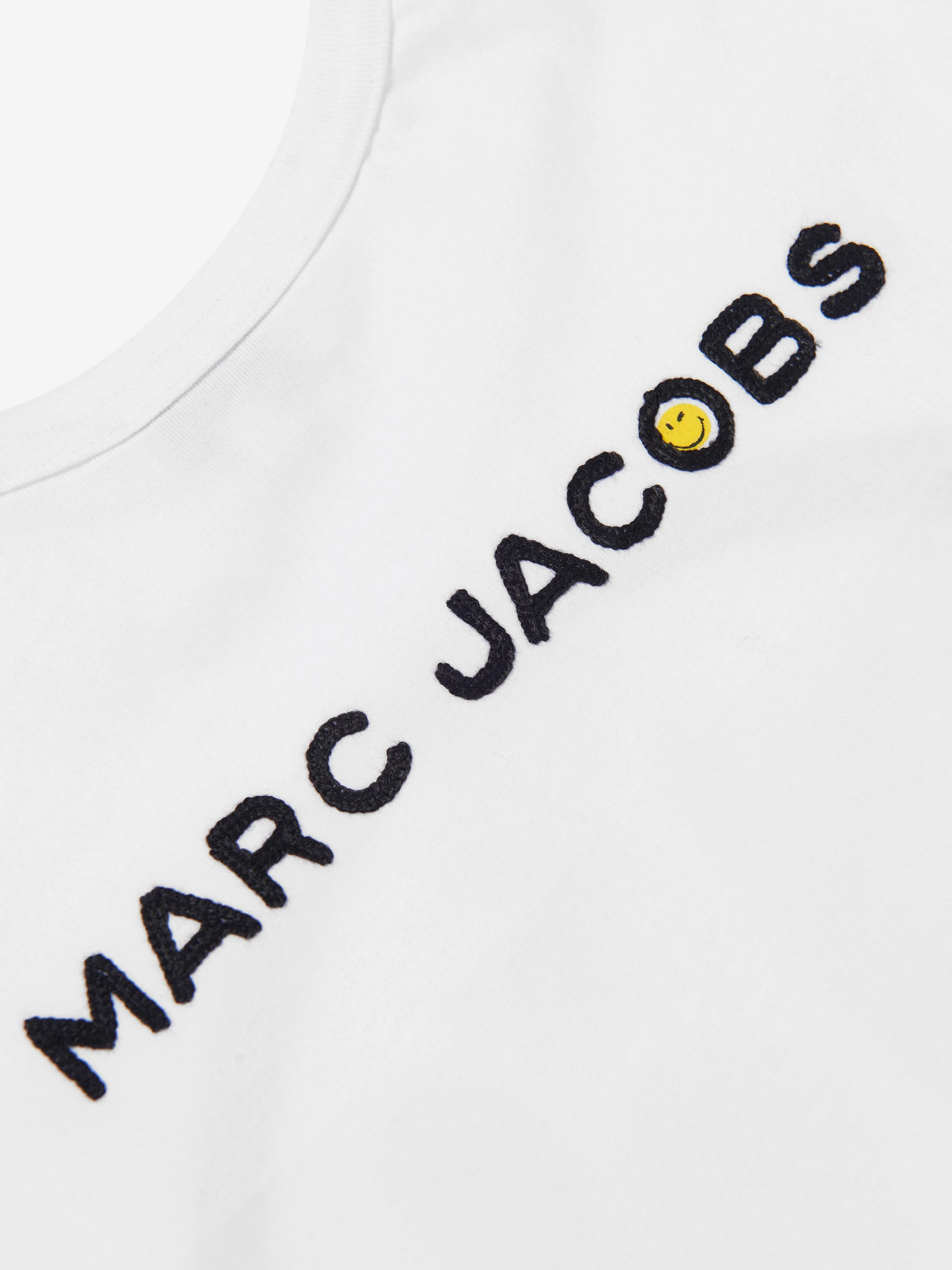 MARC JACOBS Girls Smiley Cropped T-Shirt in White