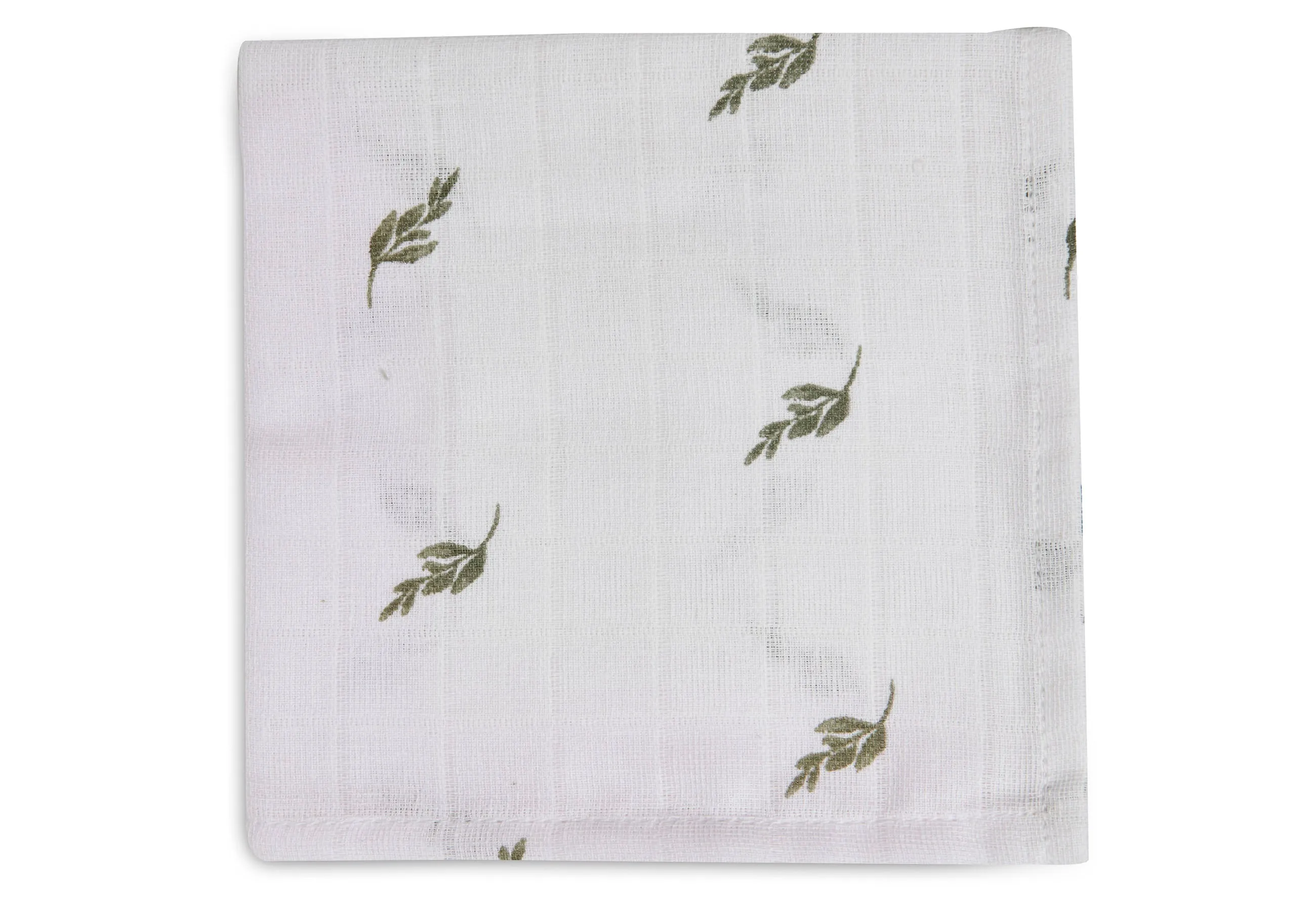 Mouth Cloth Muslin Stripe  Olive - Leaf Green - GOTS - 2 Pack