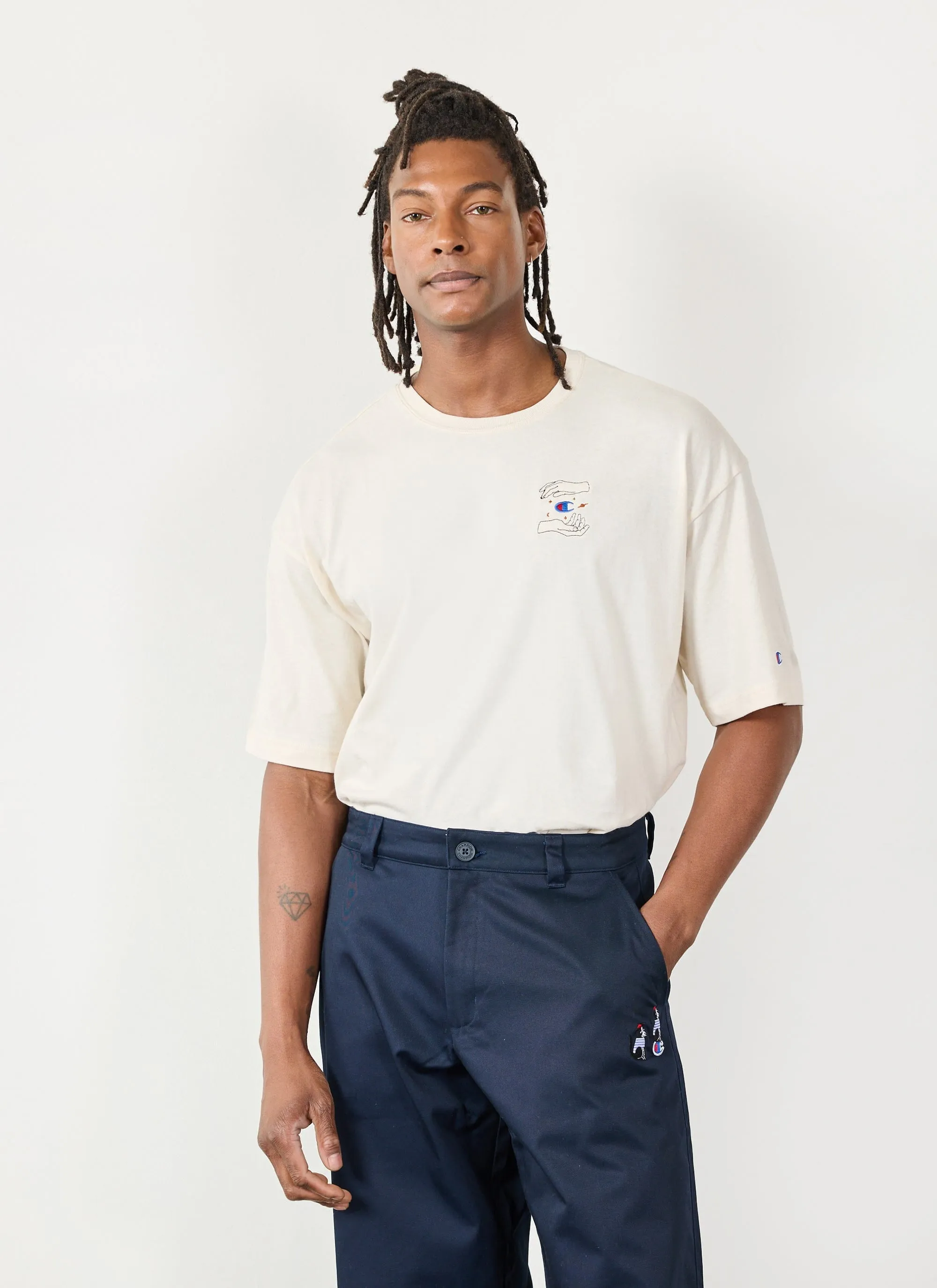 Mystic Hands Oversized T Shirt | Champion and Percival | Ecru