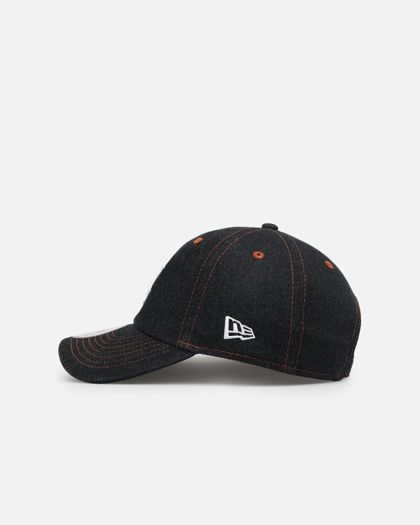 New Era Boston Red Sox "Black Denim" Classic Casual Strapback Black Denim/Rust Contrast