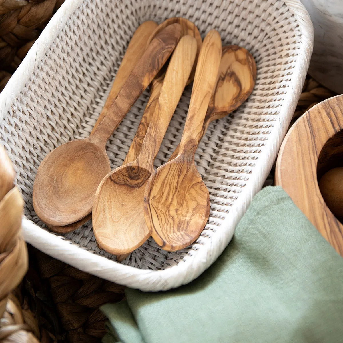 Olive Wood Spoon Small Wide