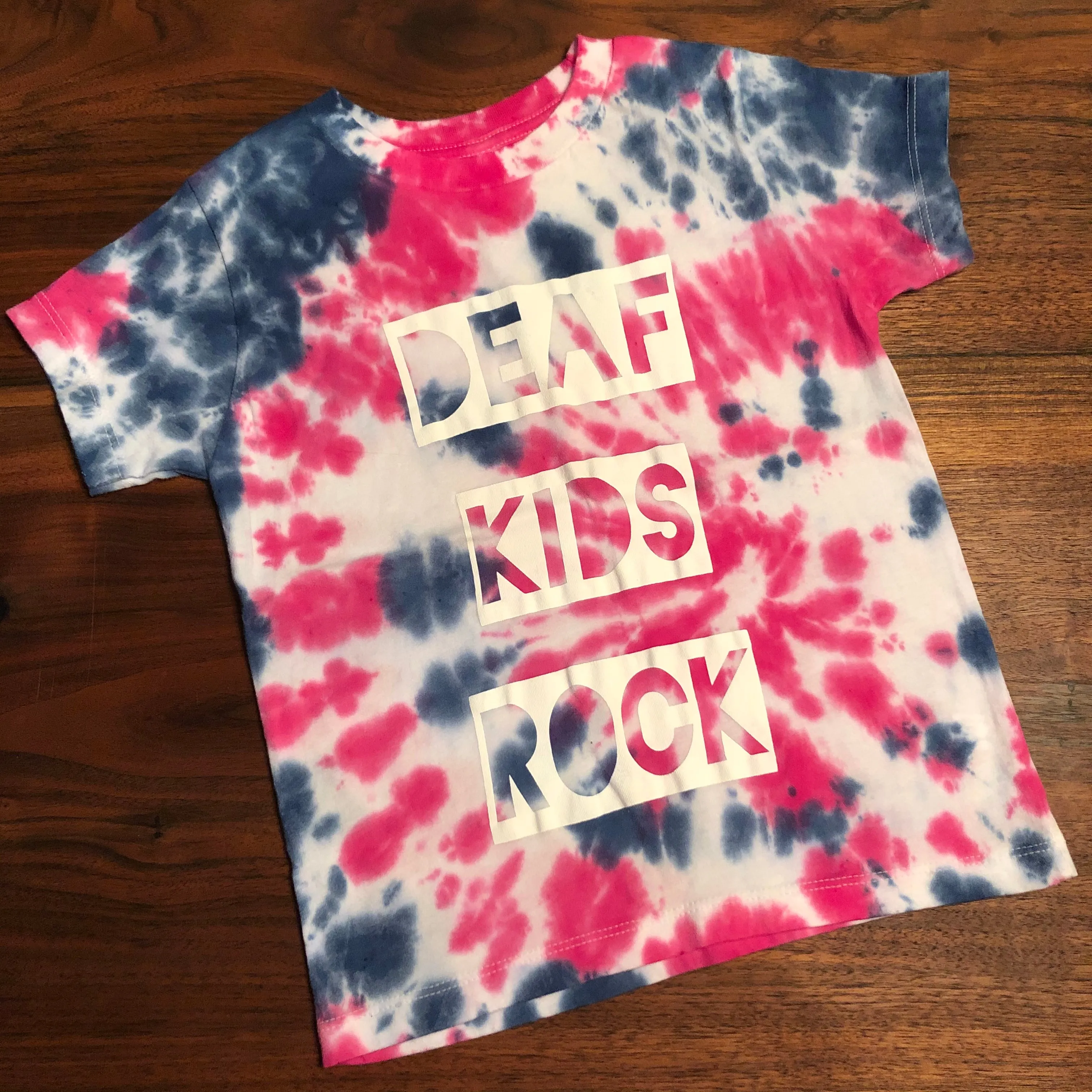 *One of a Kind* DEAF KIDS ROCK Tie Dye Toddler Short Sleeve Tee