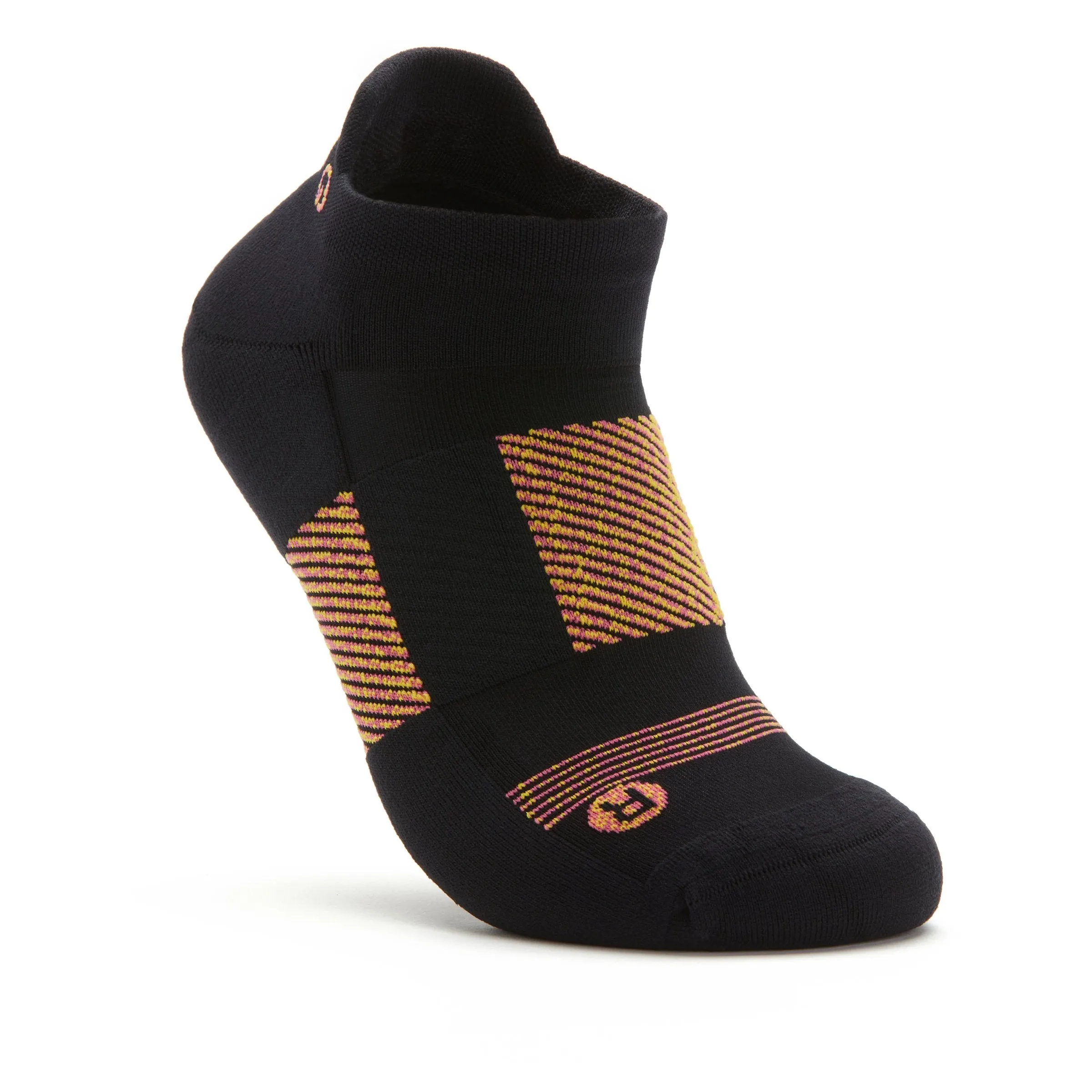 Q-FLOW™ BLACK/ PASSION FRUIT ARCH COMPRESSION SOCKS