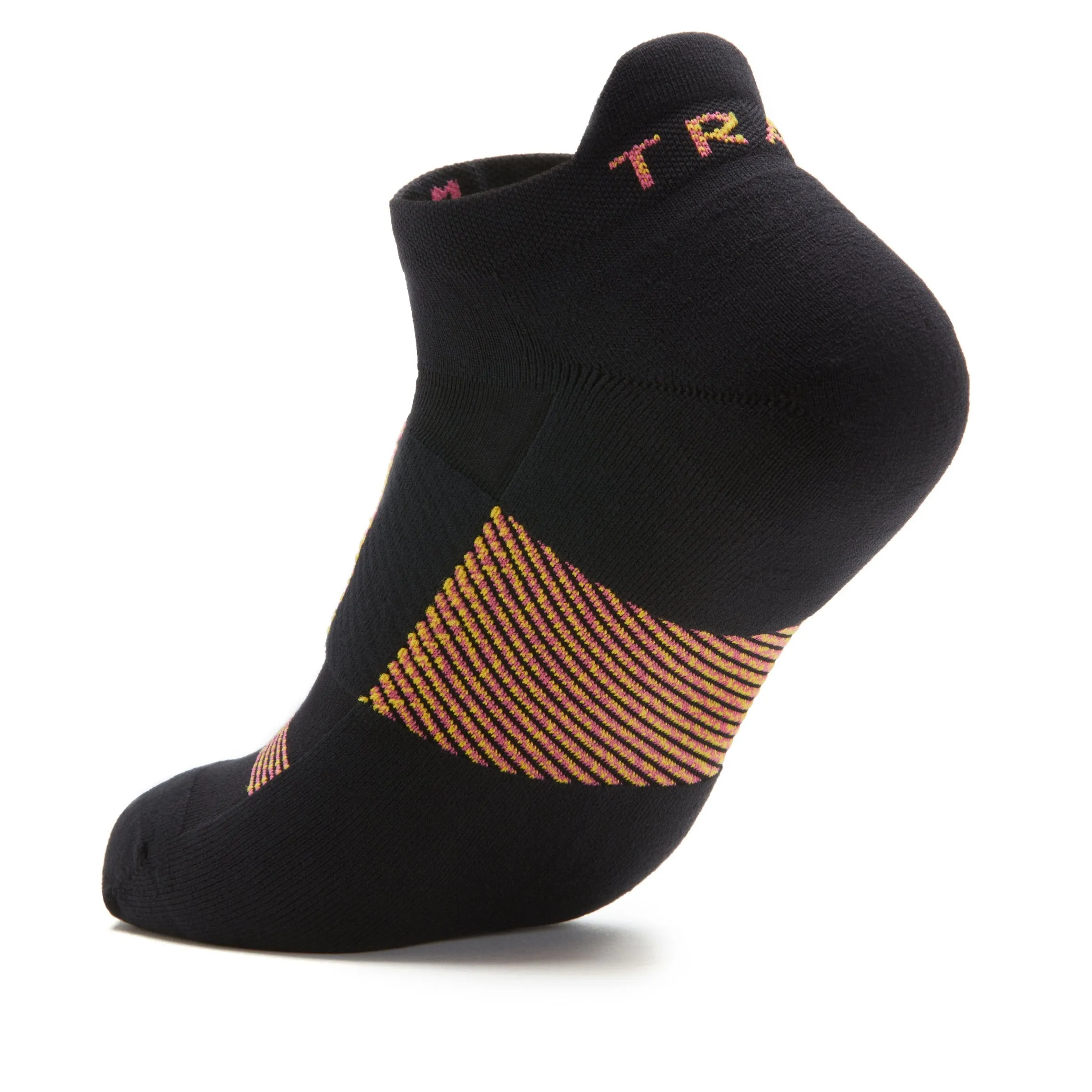 Q-FLOW™ BLACK/ PASSION FRUIT ARCH COMPRESSION SOCKS