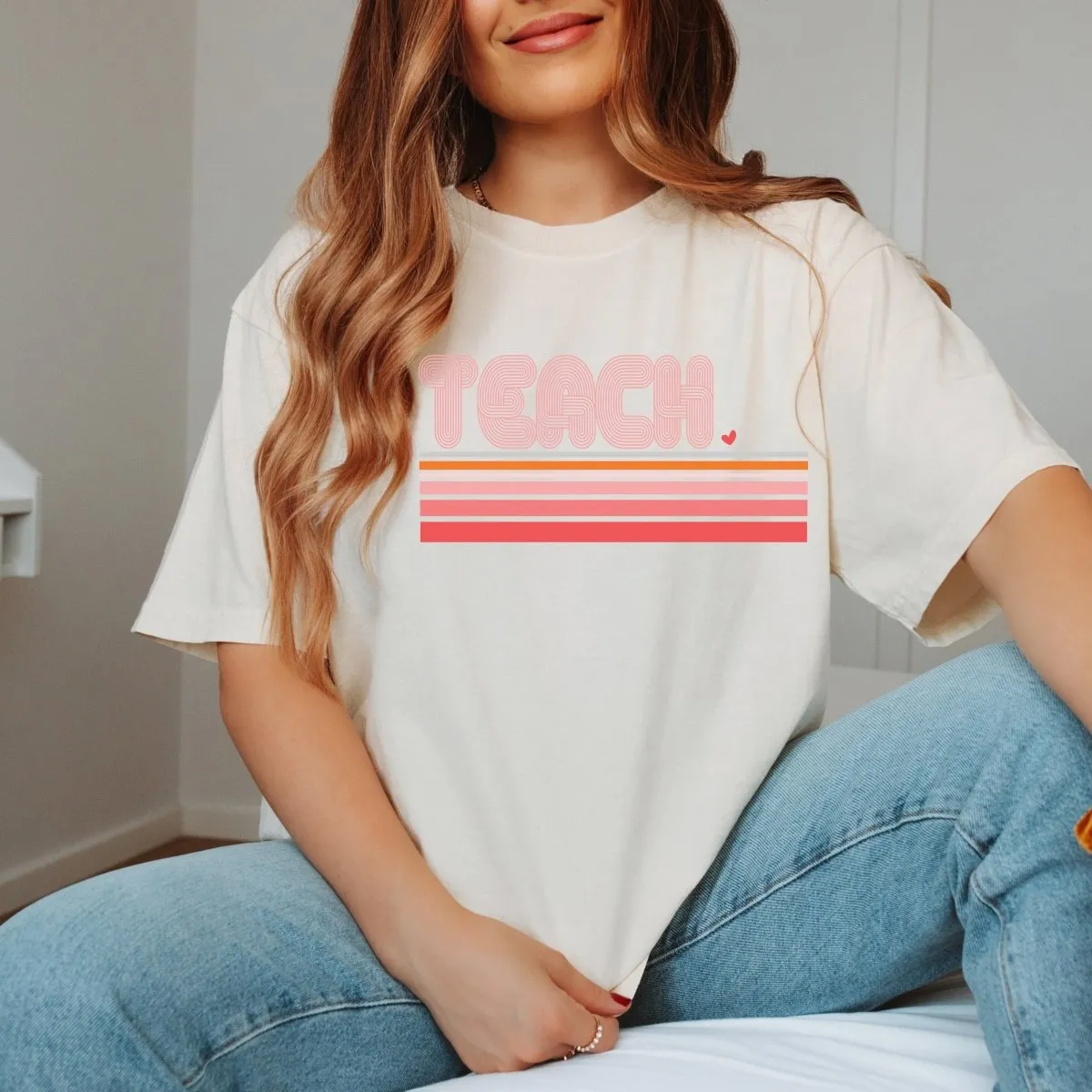 Retro Teach Stripes Bella Graphic Tee