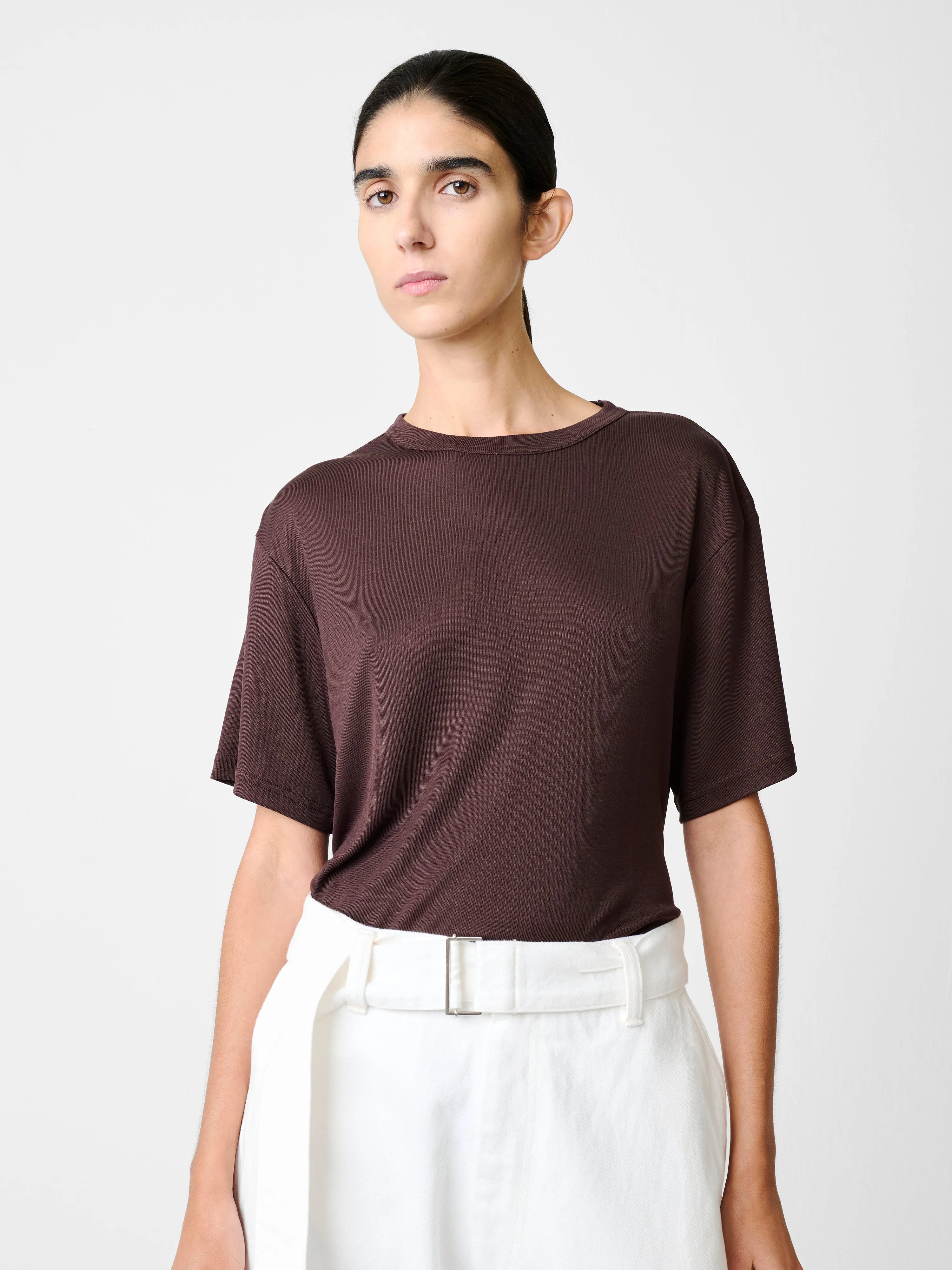 Rond T-shirt in Chocolate Brown