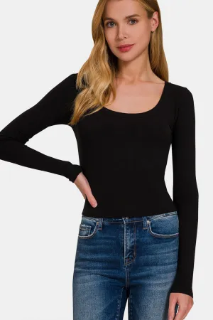 Scoop Neck Long Sleeve T-Shirt