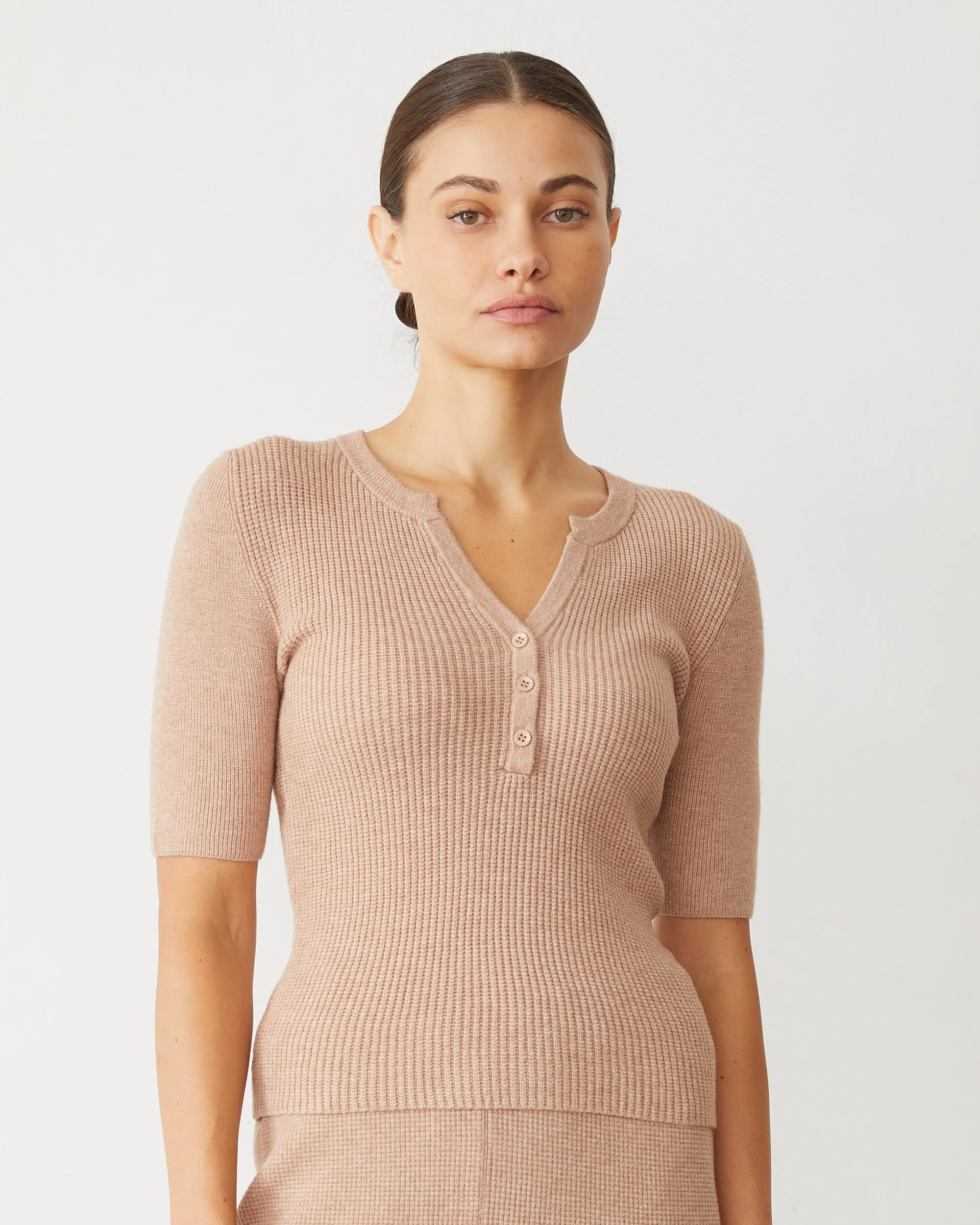 Softknit Rib Waffle Henley