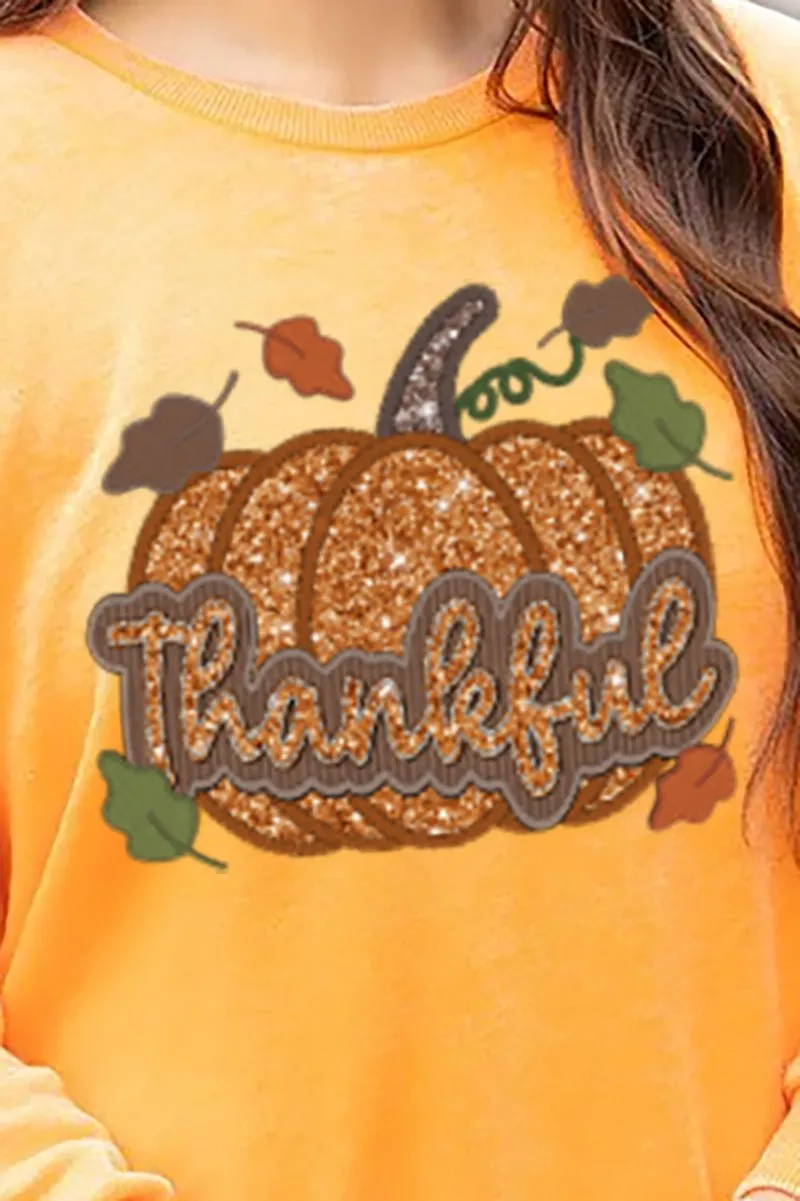 Thankful Pumpkin Faux Sequin Transfer Cozy For Days Pumpkin Sweatshirt