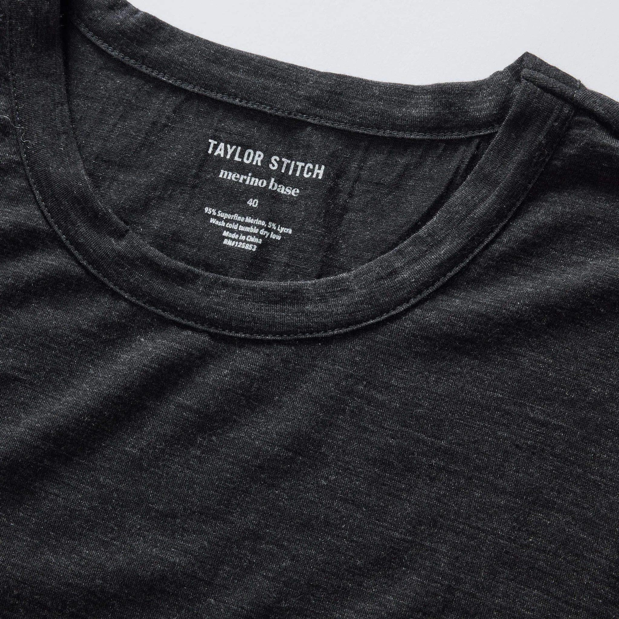 The Merino Tee in Heather Black