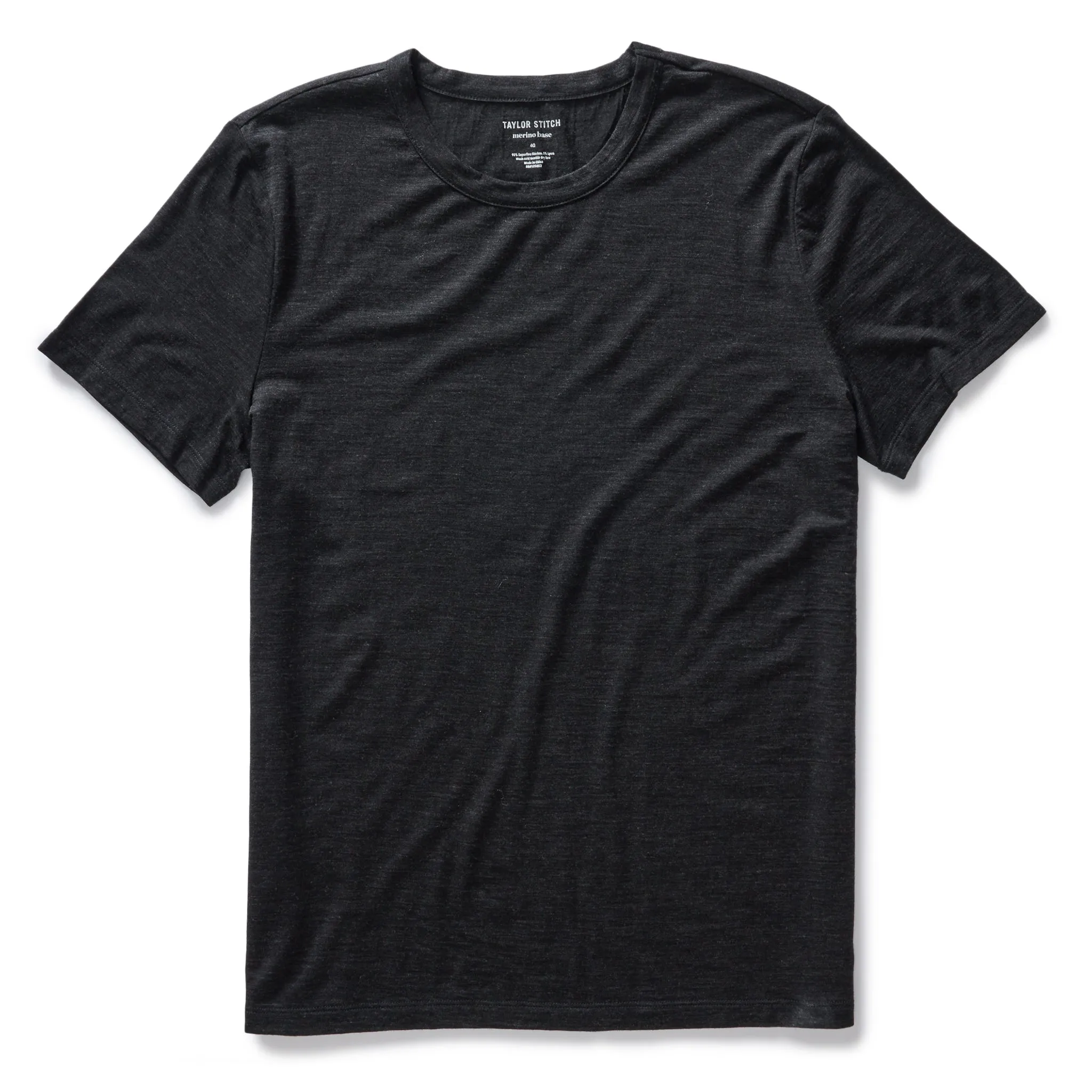 The Merino Tee in Heather Black