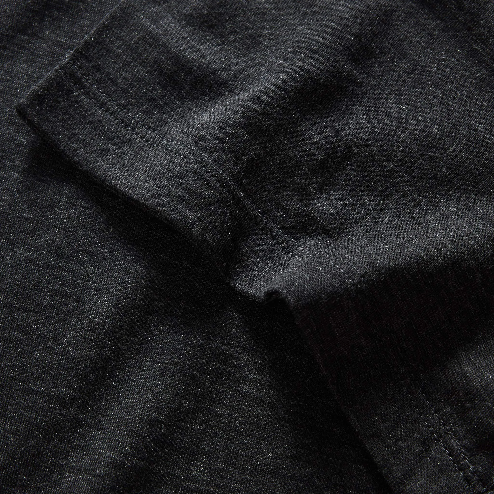 The Merino Tee in Heather Black