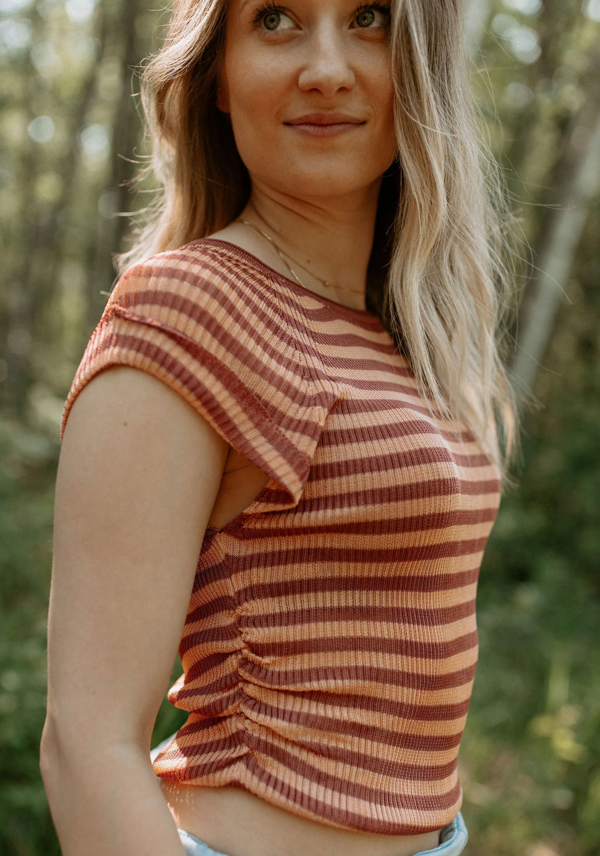 The Slinky Baby Tee by Free People - Redwood Peach