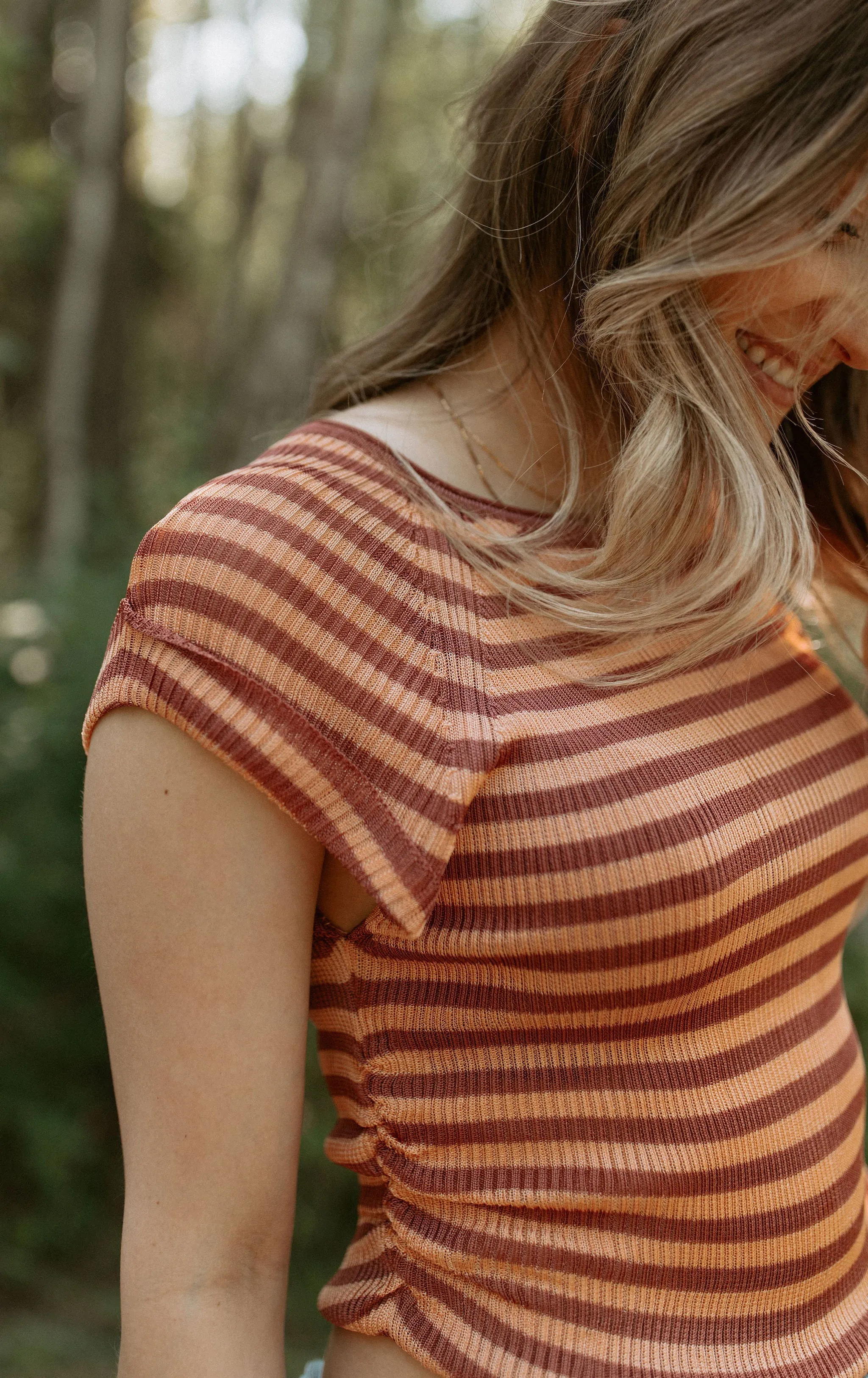 The Slinky Baby Tee by Free People - Redwood Peach