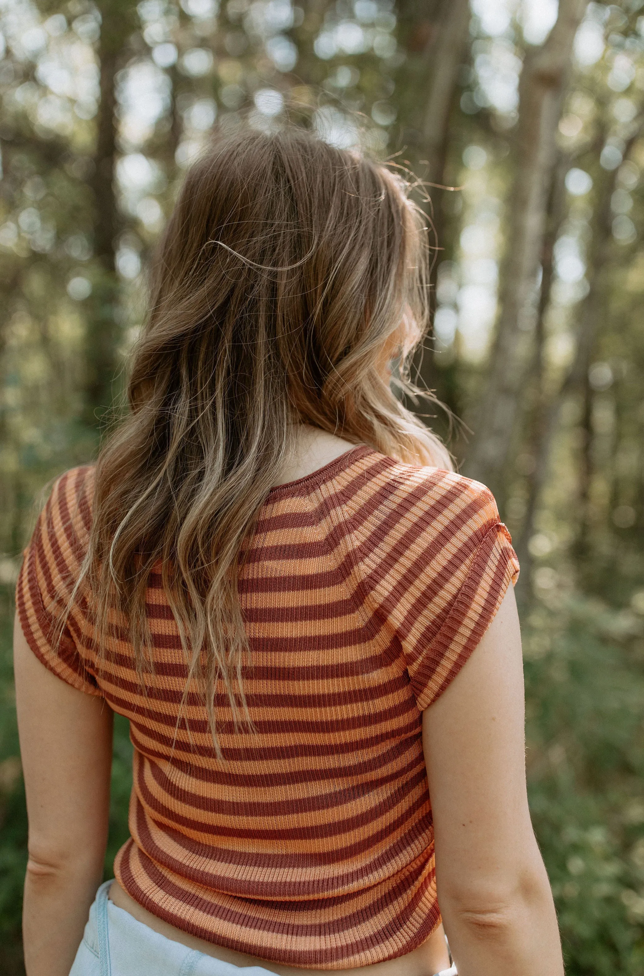 The Slinky Baby Tee by Free People - Redwood Peach