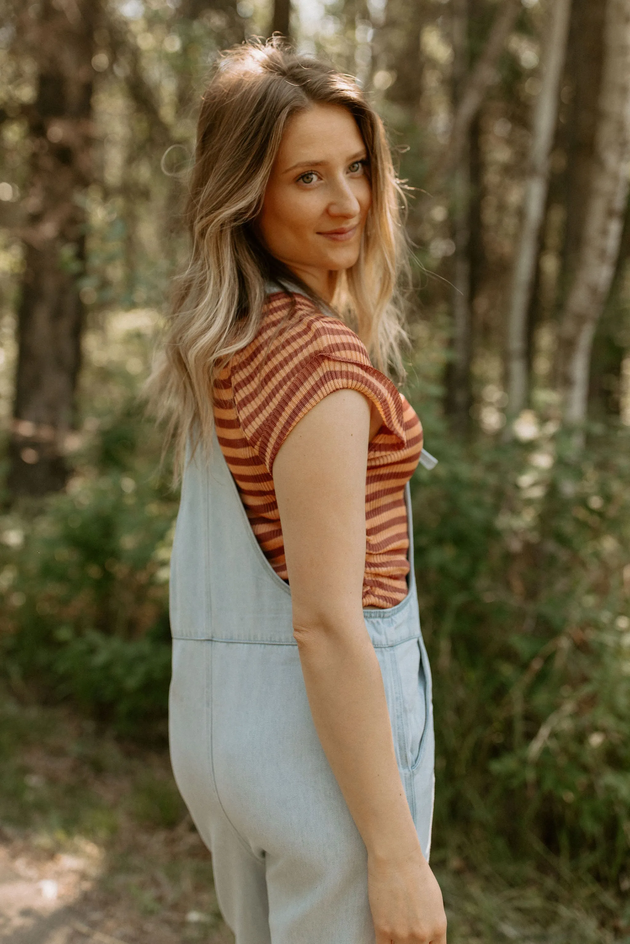 The Slinky Baby Tee by Free People - Redwood Peach