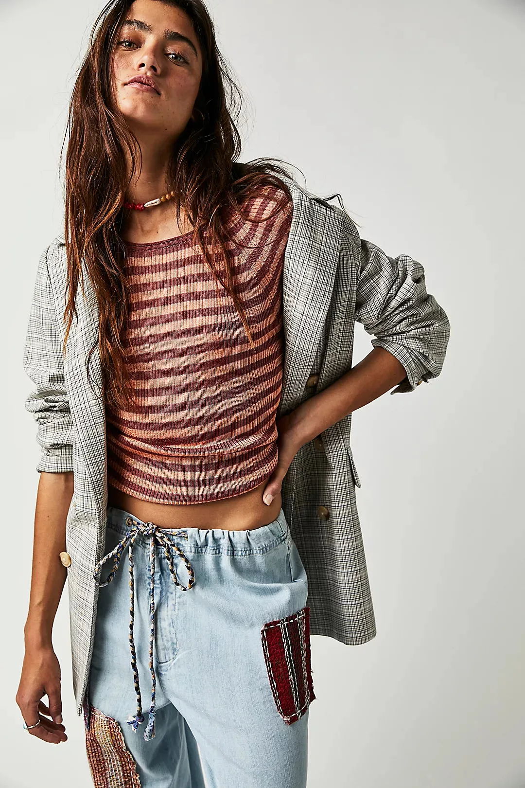 The Slinky Baby Tee by Free People - Redwood Peach