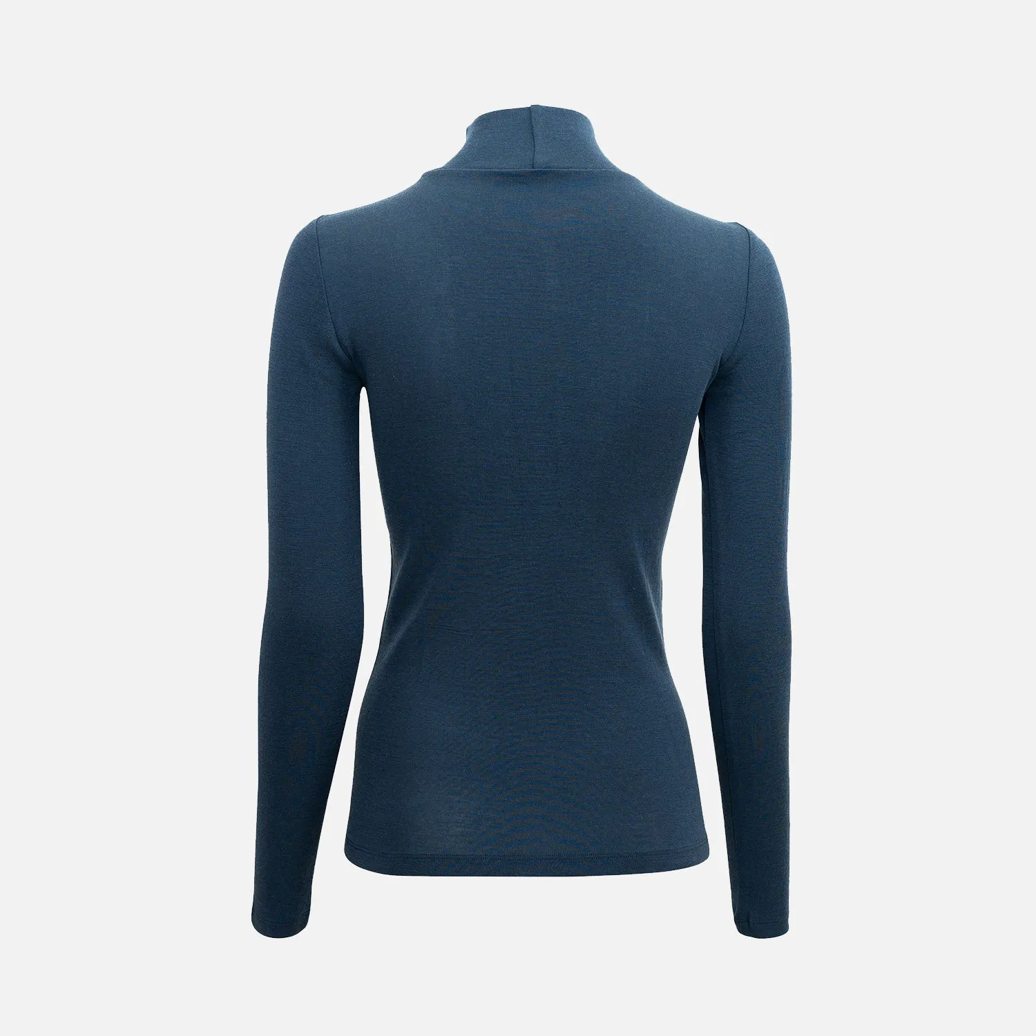 Womens Merino Wool Vakrast Roll Neck Top - Midnight