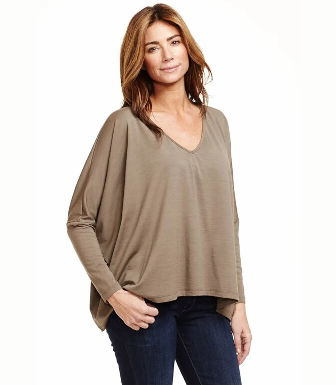 Wool Sweep Batwing Tee